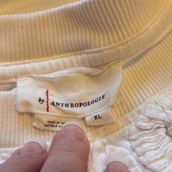 Anthropologie Ivory Knit Top (100% Cotton) - size XL - Picture 9 of 13